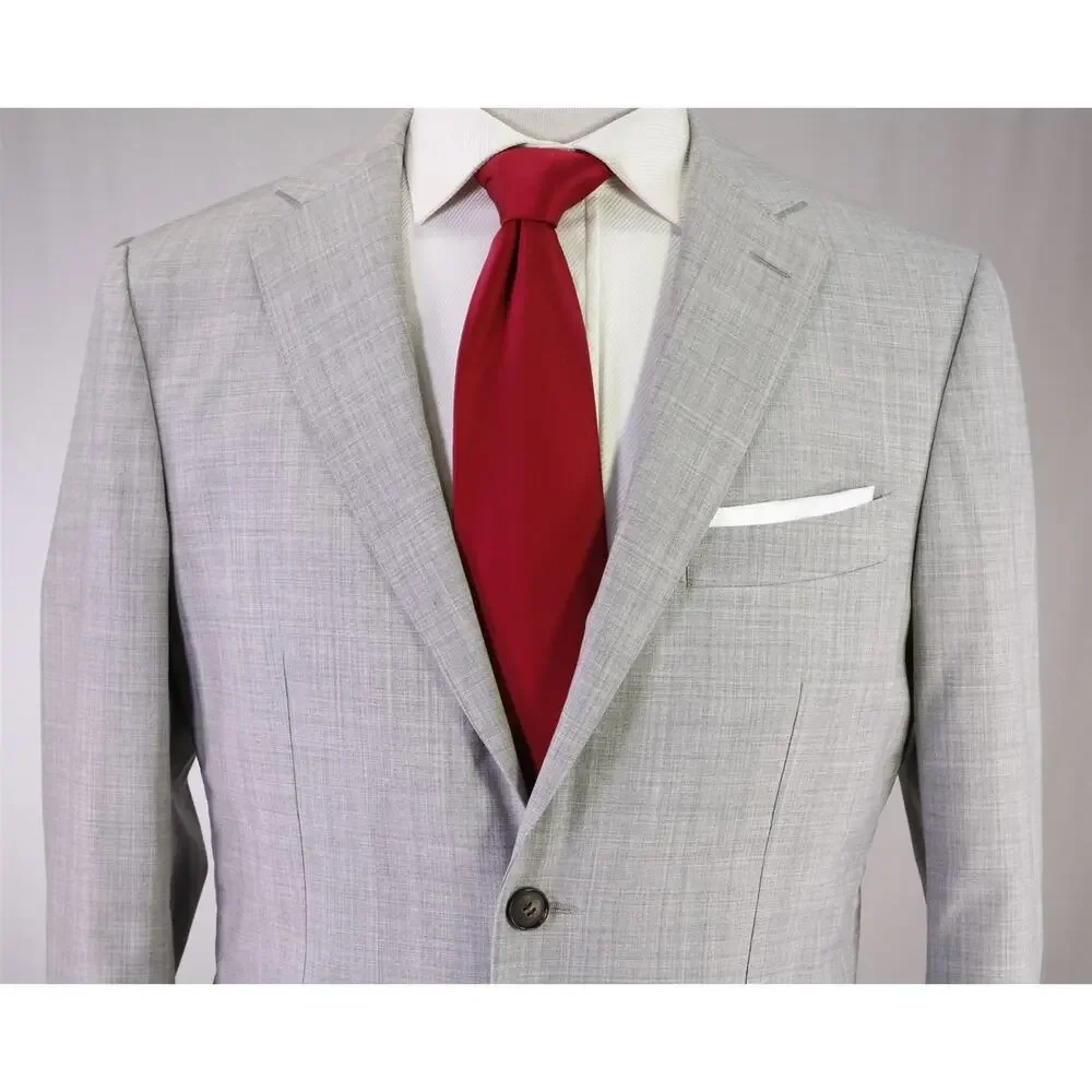 Suitsupply Havana Light Gray Super 120's Wool Slim Fit Patch Pocket Blazer 40S
